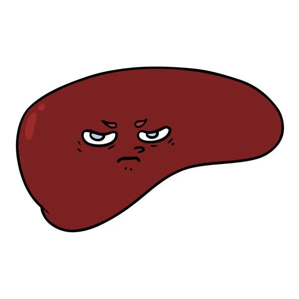 Vector Illustration Cartoon Liver — Stock Vector