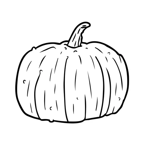 Desenho Linha Uma Abóbora Halloween — Vetor de Stock