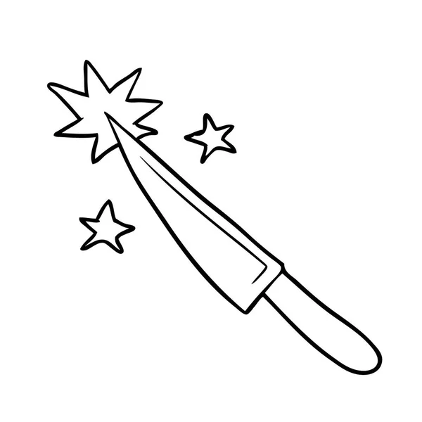 Dessin Trait Couteau Cuisine Tranchant — Image vectorielle