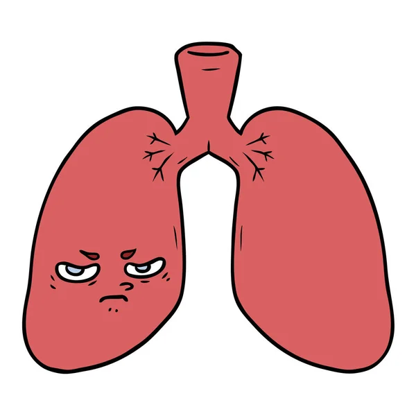 Vector Ilustración Los Pulmones Dibujos Animados — Vector de stock