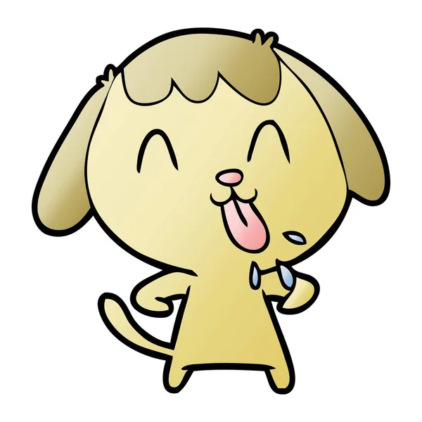 Vector Illustration Cute Cartoon Dog — Stock Vector