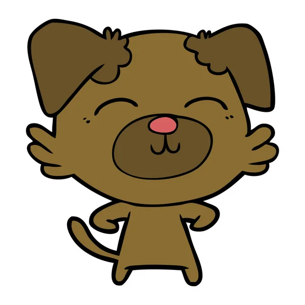 Vector Ilustración Feliz Perro Dibujos Animados — Vector de stock
