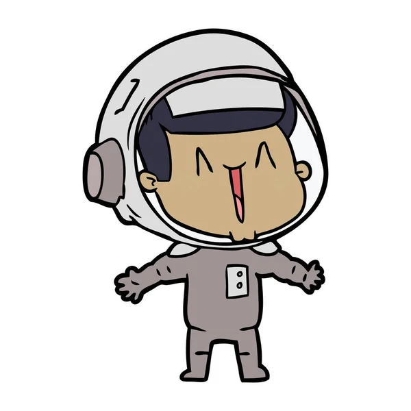 幸せな漫画宇宙飛行士のベクトル イラスト — ストックベクタ