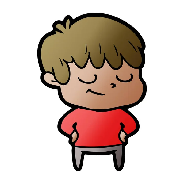 Vectorillustratie Van Cartoon Gelukkige Jongen — Stockvector