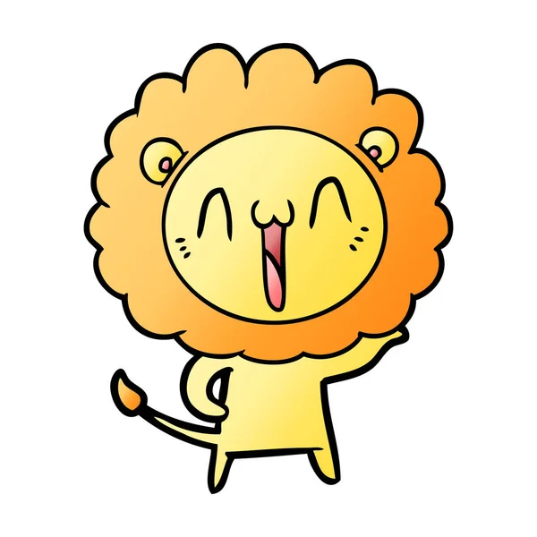 Vector Illustration Happy Cartoon Lion — Stock Vector