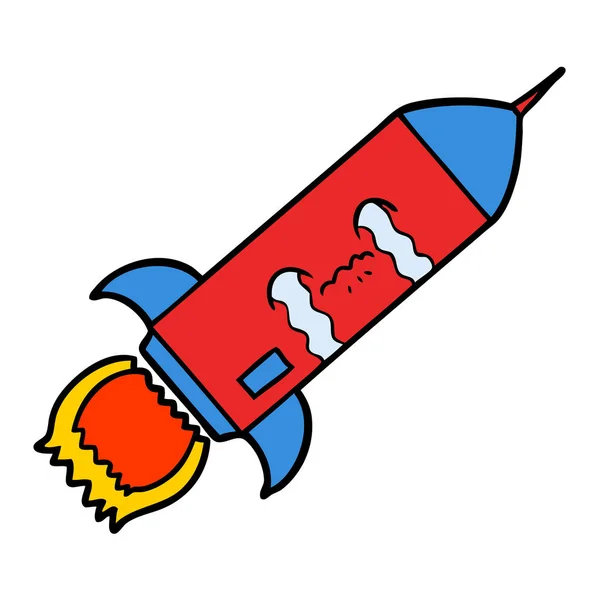 Vector Illustration Cartoon Rocket — Stock Vector