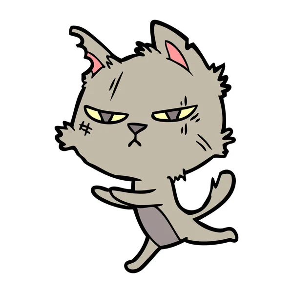 Vektorové Ilustrace Kreslená Kočka Běh — Stockový vektor