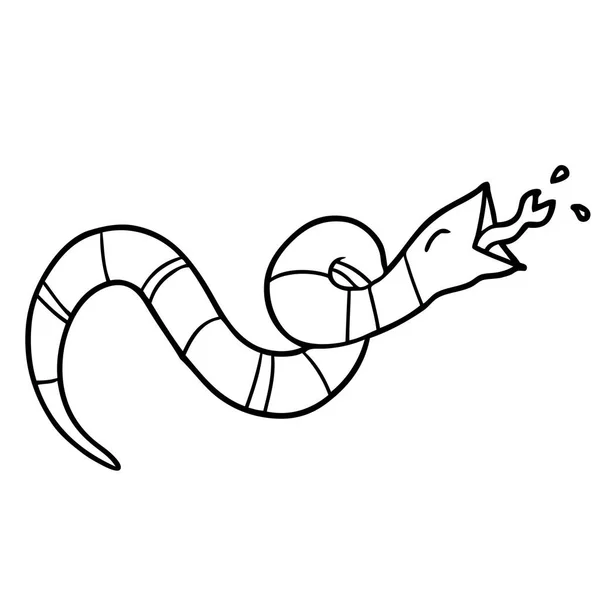 Line Drawing Hissing Snake — Stock Vector