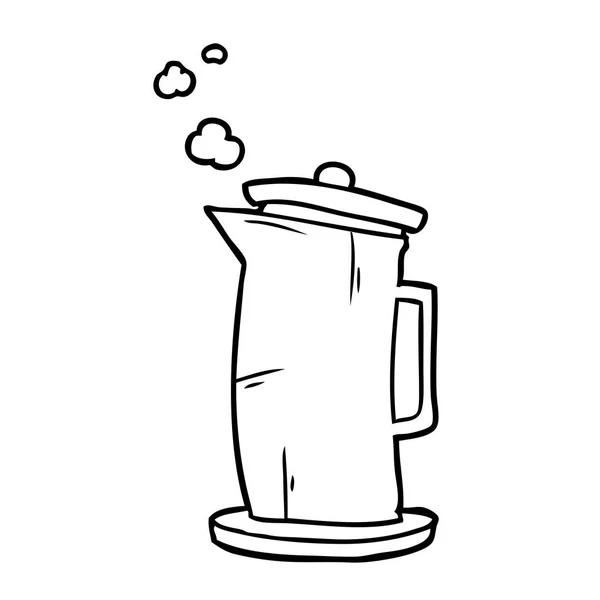 Dibujo Línea Hervidor Agua Estilo Antiguo — Vector de stock