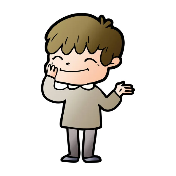 卡通人物快乐男孩的矢量插图 — 图库矢量图片