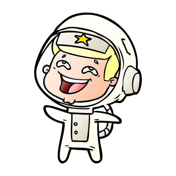 Εικονογράφηση Φορέας Γελοιογραφία Γέλιο Αστροναύτης — Διανυσματικό Αρχείο