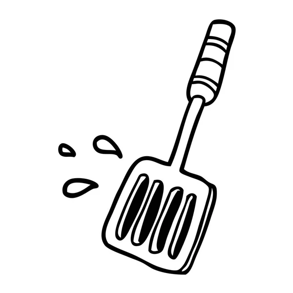 Line Drawing Kitchen Spatula Tool — Stock Vector