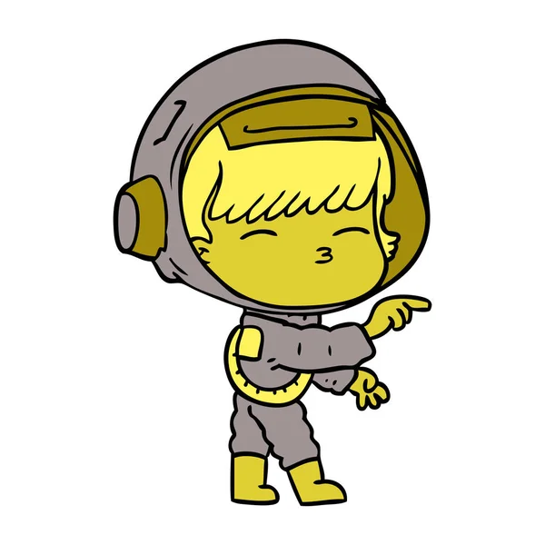 Vektorové Ilustrace Kreslené Zvědavý Astronaut — Stockový vektor