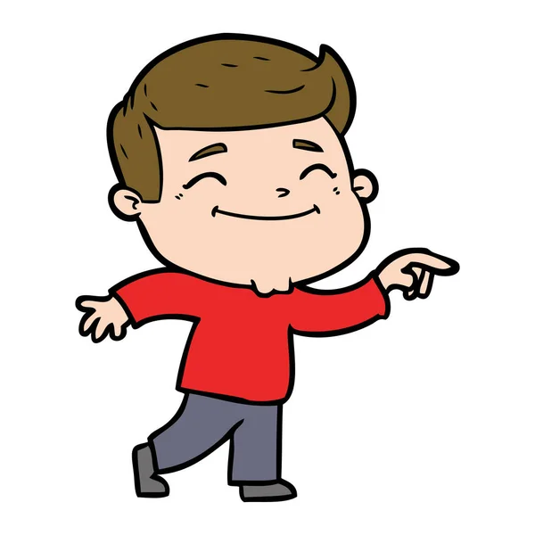 Ilustración Vectorial Hombre Dibujos Animados Feliz — Vector de stock