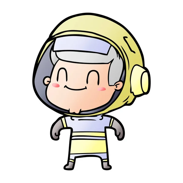 Astronauta Dibujos Animados Feliz Hombre — Vector de stock