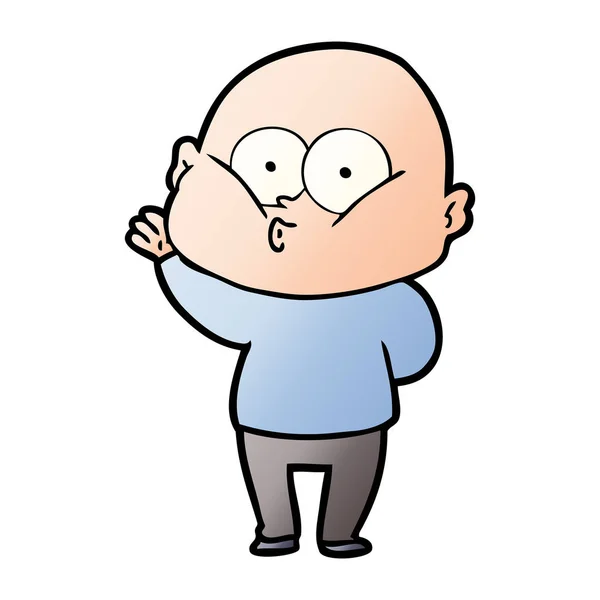 Dessin Animé Fatigué Chauve Homme image vectorielle par lineartestpilot