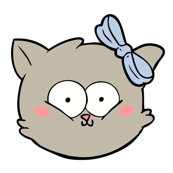 Lindo Dibujos Animados Gatito Cara — Vector de stock