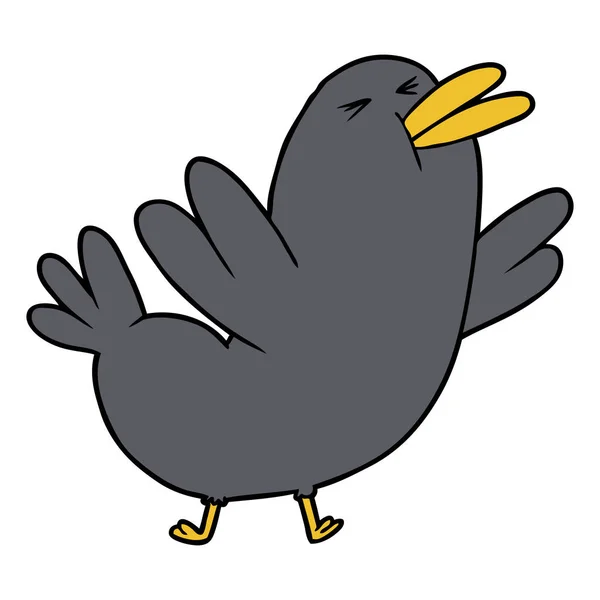 Vektor Illustration Tecknad Fågel — Stock vektor