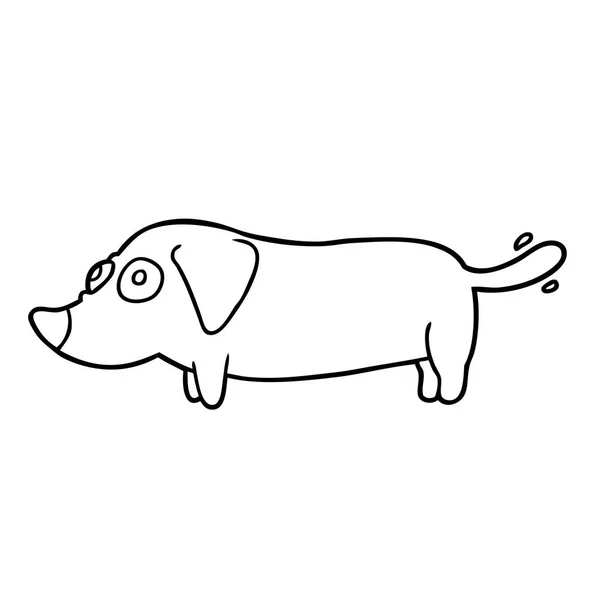 Line Drawing Little Dog — Stock Vector
