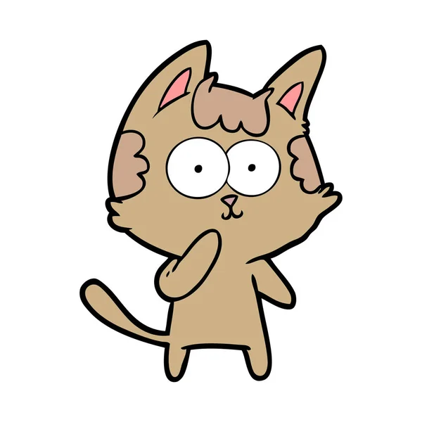 Vector Illustratie Van Cartoon Kat — Stockvector