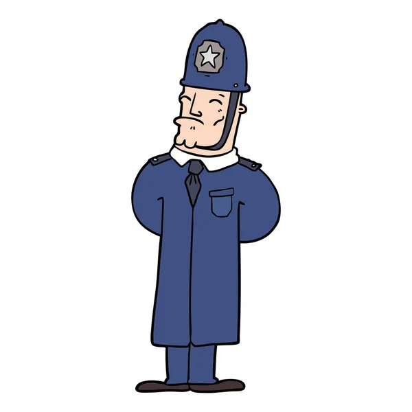 Vector Illustration Cartoon Policeman — Stock Vector