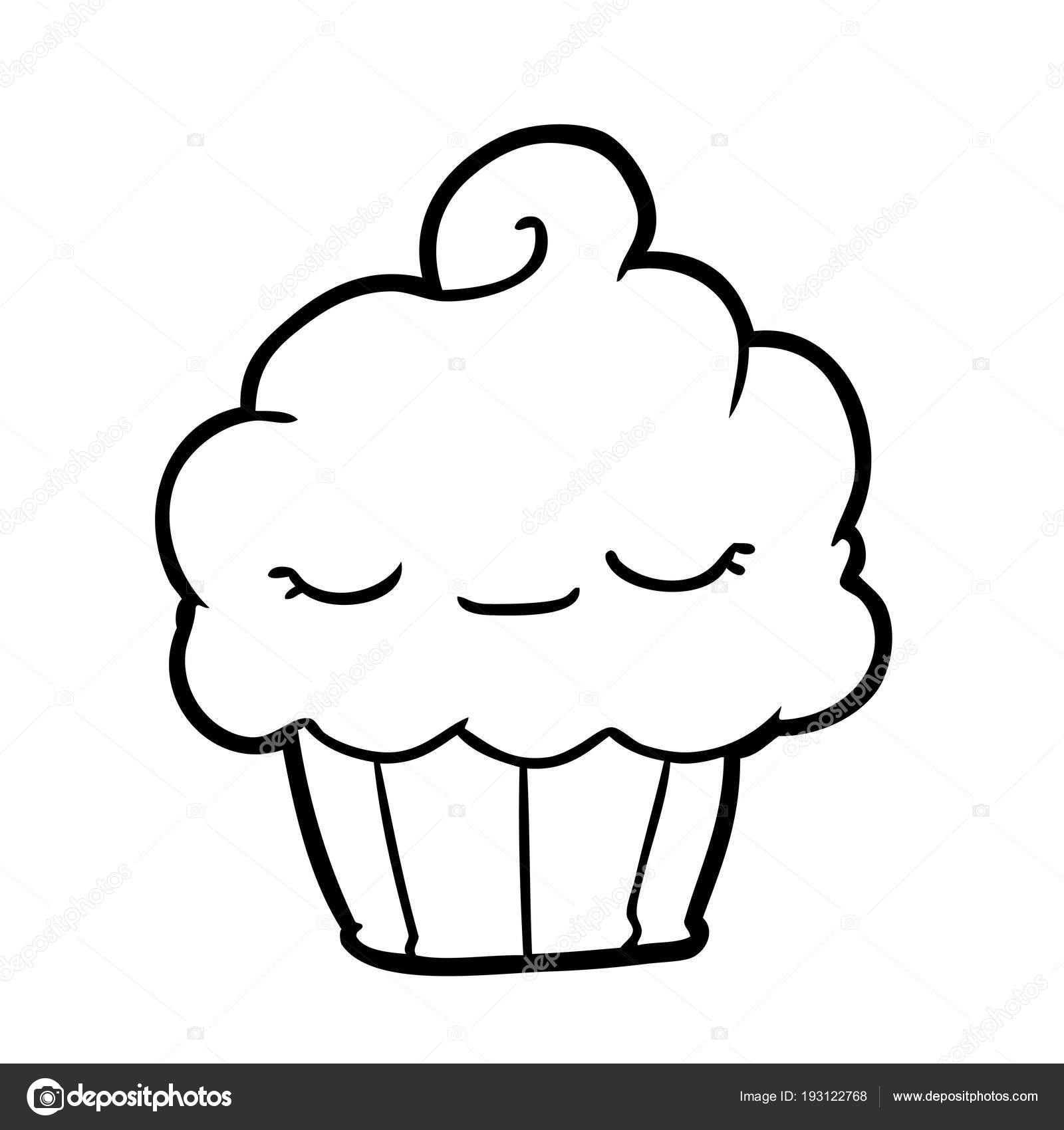Dibujos: cupcakes para dibujar | Divertido Dibujo Cupcake — Vector de