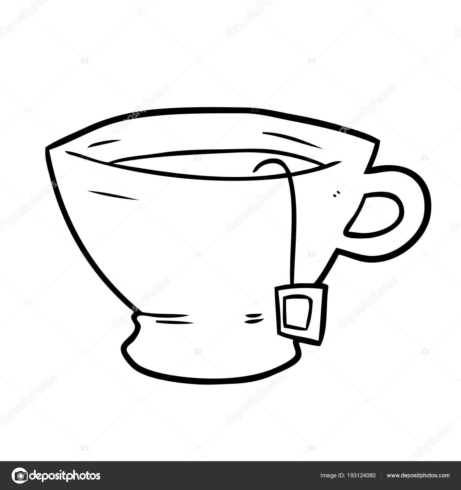 Line Drawing Cup Tea Vector Image By C Lineartestpilot Vector Stock