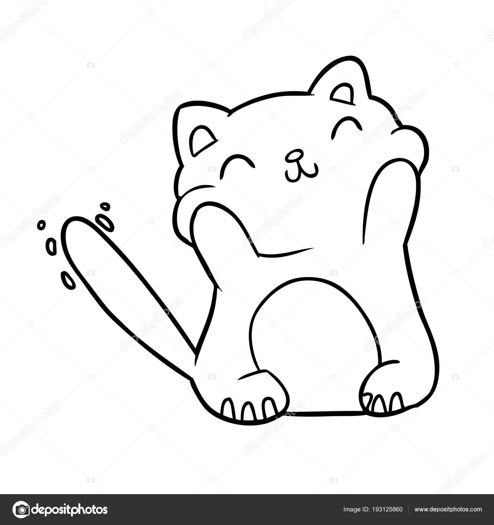 Dessin Chat Mignon Très Heureux \u2014 Image vectorielle
