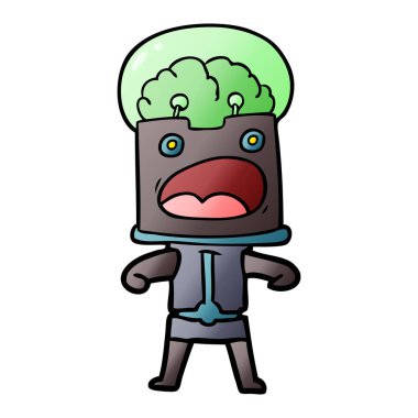 Çizgi film robotunun vektör çizimi