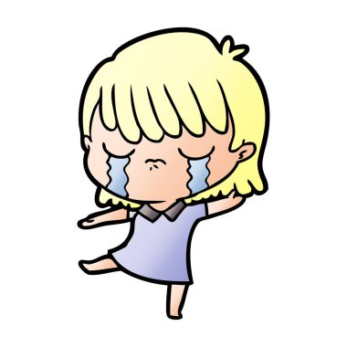 vektör çizim karikatür adam ağlıyor