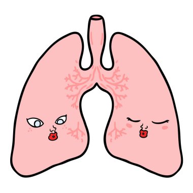 vektör çizim karikatür akciğer