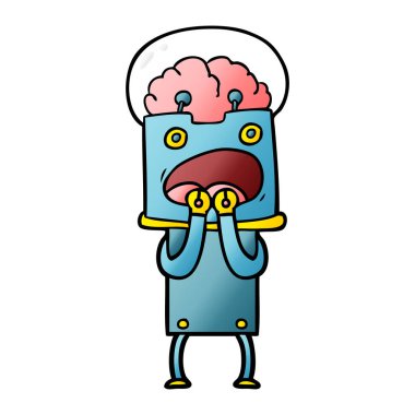 Çizgi film robotunun vektör çizimi