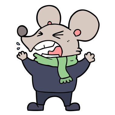 vektör çizim karikatür kızgın fare