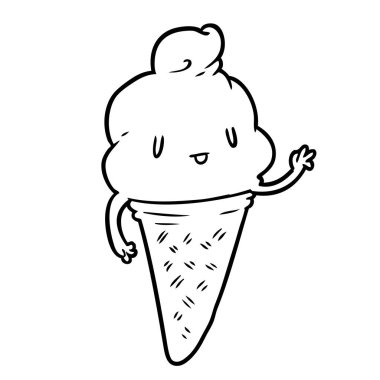 sevimli çizgi çizme bir dondurma