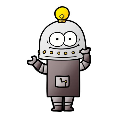 ampul ile mutlu karton robot