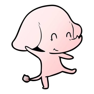 vektör çizim sevimli çizgi fil