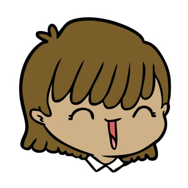 vektör çizim karikatür kadın yüzü