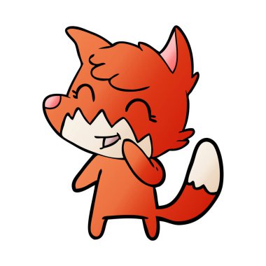 mutlu karikatür fox vektör çizim
