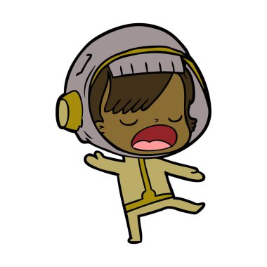 çizgi film konuşan astronot kadın