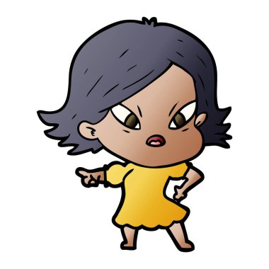 vektör çizim karikatür kadın vurguladı