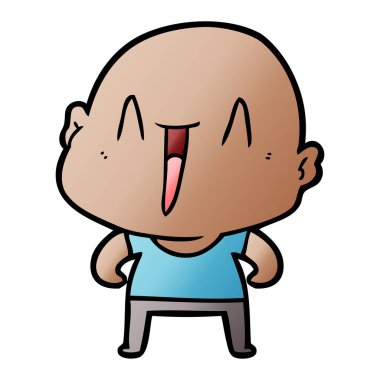 vektör çizim karikatür kel adam