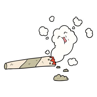 vektör çizim karikatür duman Sigara