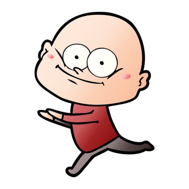 vektör çizim karikatür kel adam