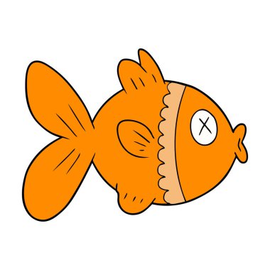 vektör çizim karikatür goldfish