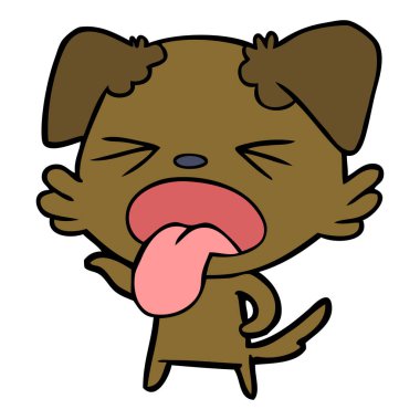 vektör çizim karikatür köpek bıkkın