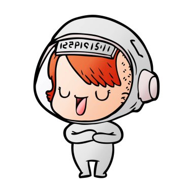 vektör çizim karikatür astronot kadın