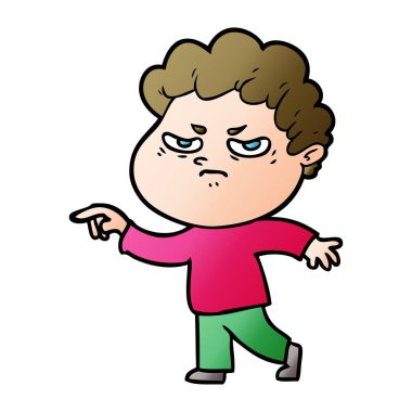 vektör çizim karikatür kızgın adam