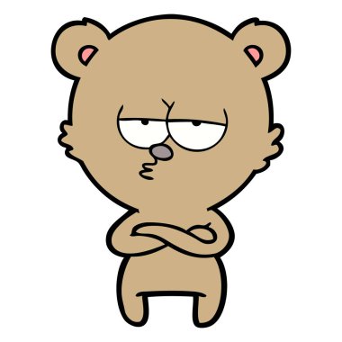 vektör çizim sıkılmış ayı çizgi film