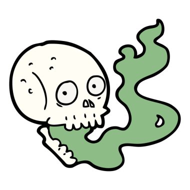 vektör çizim karikatür kafatası