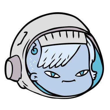 vektör çizim karikatür astronot yüz